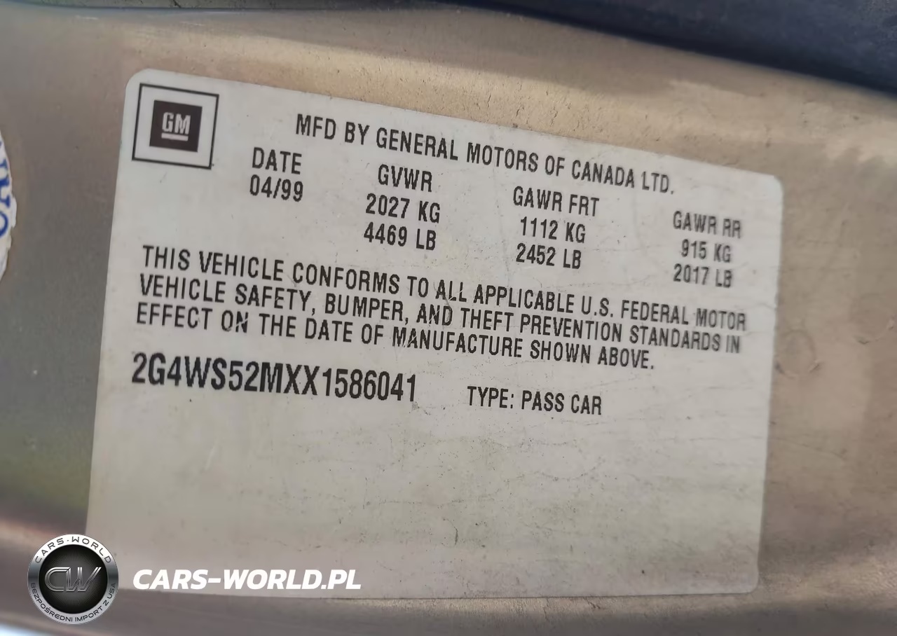 1999 Buick Century Custom VIN:2G4WS52MXX1586041 - 9