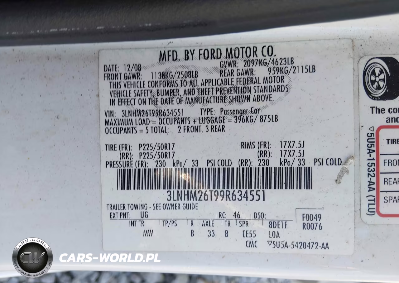 2009 Lincoln Mkz VIN:3LNHM26T99R634551 - 9