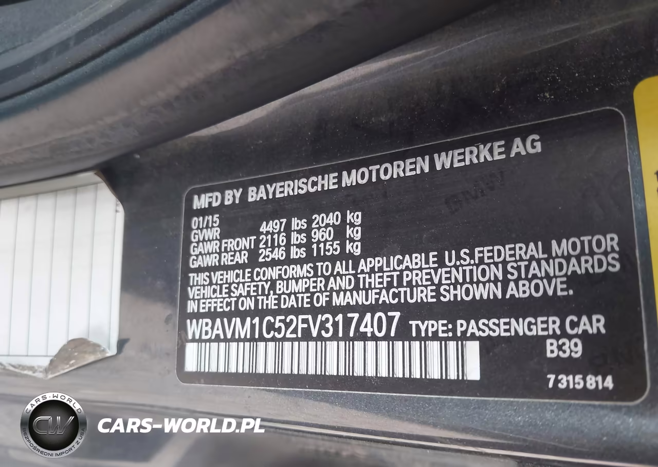 2015 BMW X1 Sdrive28I VIN:WBAVM1C52FV317407 - 9