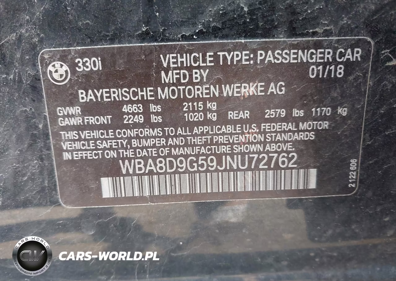 2018 BMW 330I xDrive VIN:WBA8D9G59JNU72762 - 9
