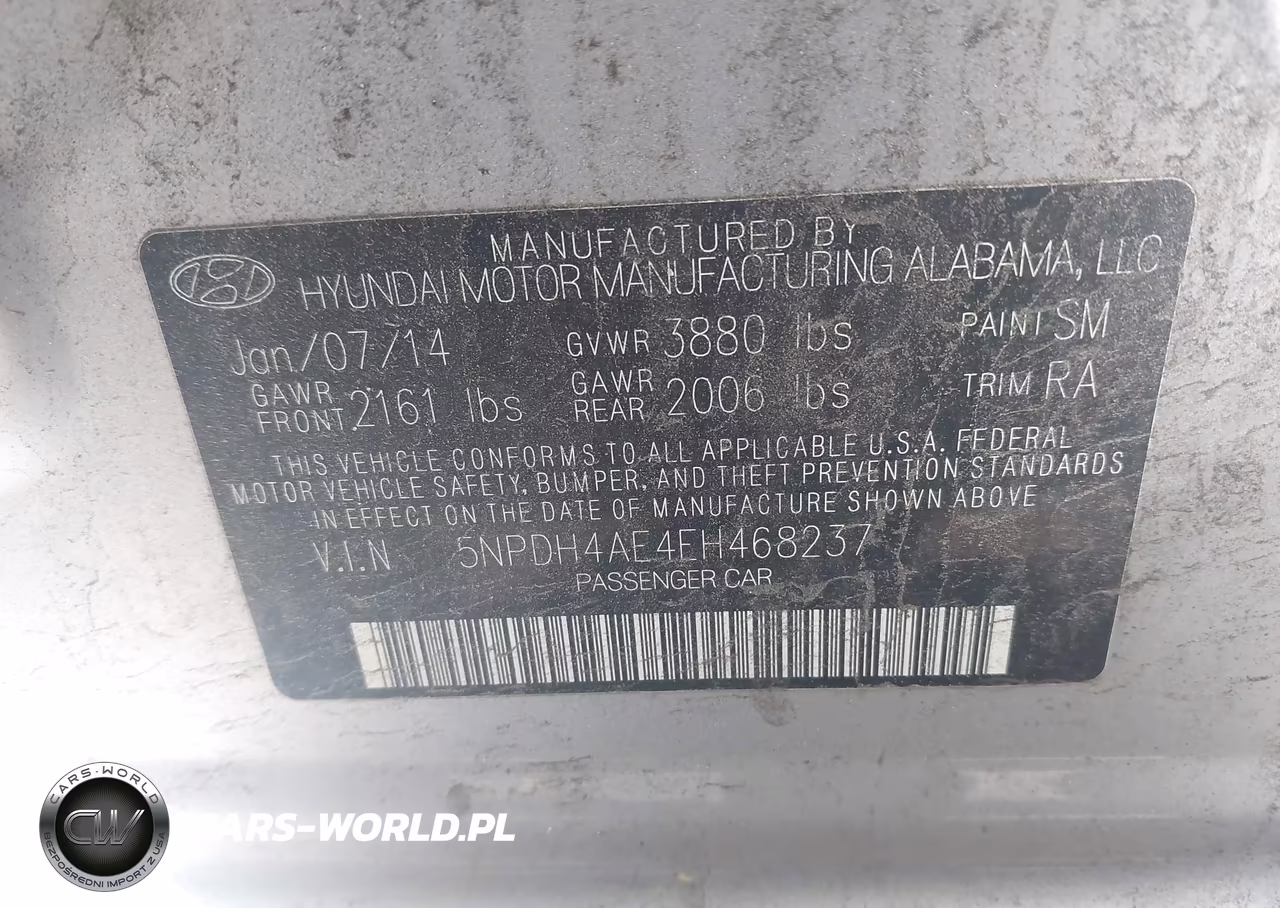 2014 Hyundai Elantra Se VIN:5NPDH4AE4EH468237 - 9