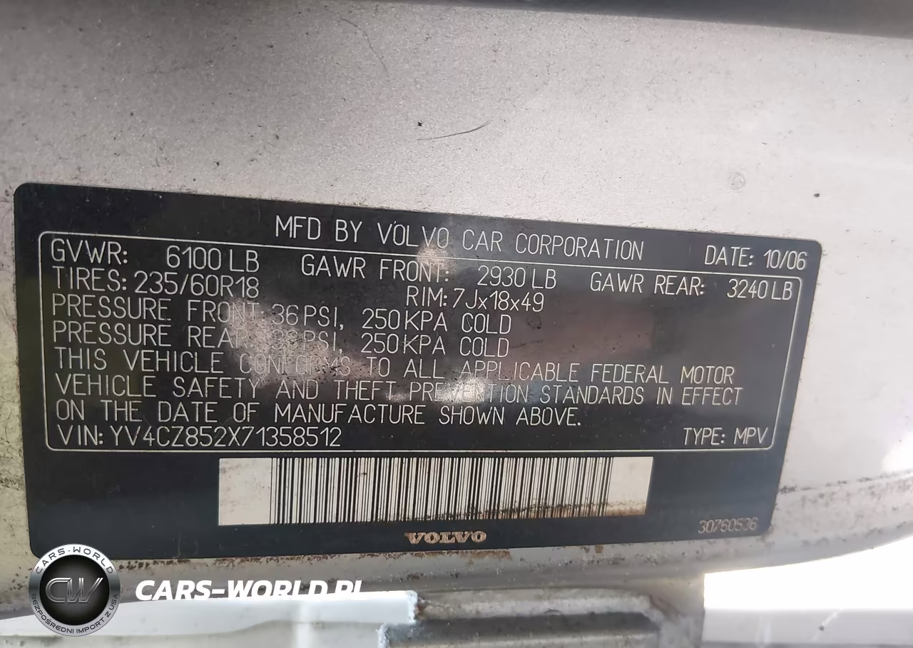 2007 Volvo Xc90 V8 VIN:YV4CZ852X71358512 - 9