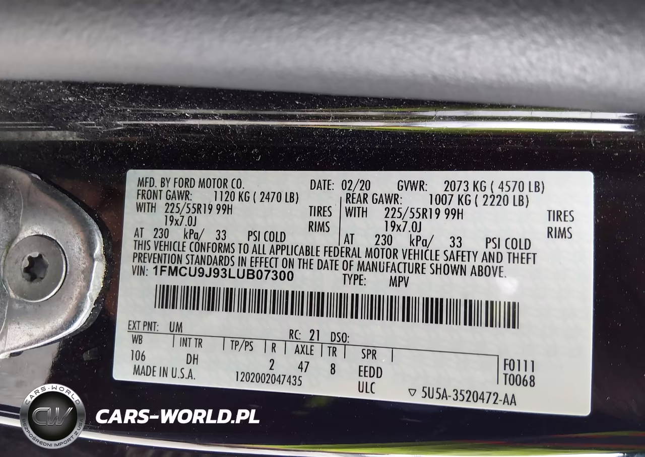 2020 Ford Escape Titanium VIN:1FMCU9J93LUB07300 - 9