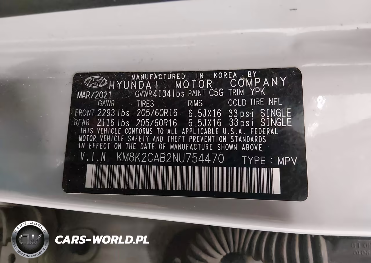 2022 Hyundai Kona Se VIN:KM8K2CAB2NU754470 - 9