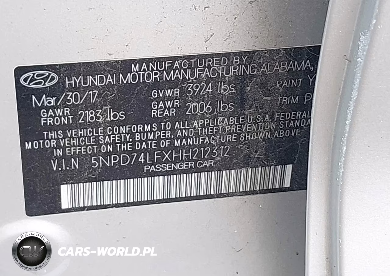 2017 Hyundai Elantra Se VIN:5NPD74LFXHH212312 - 9