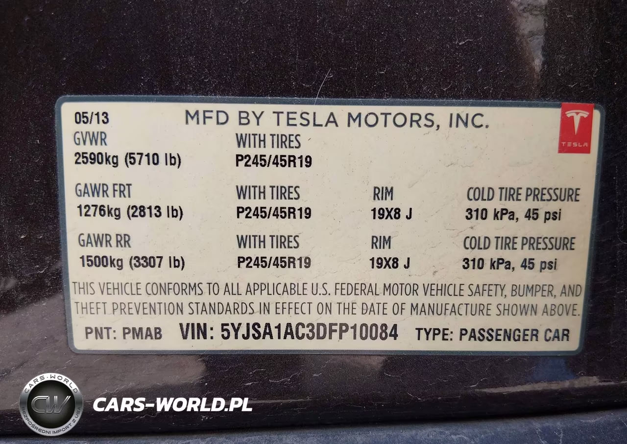 2013 Tesla Model S VIN:5YJSA1AC3DFP10084 - 9