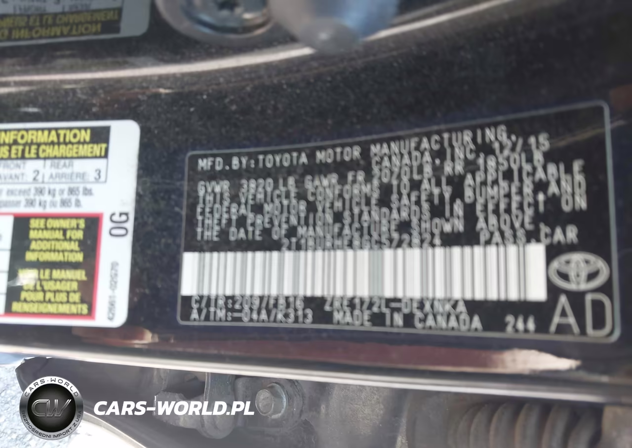 2016 Toyota Corolla Le VIN:2T1BURHE8GC572824 - 9