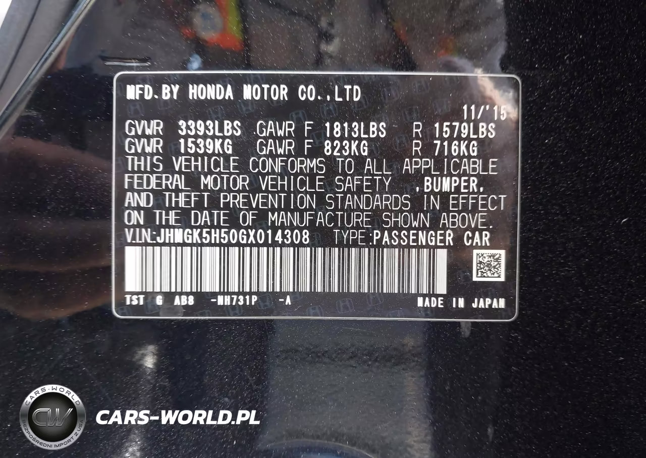 2016 Honda Fit Lx VIN:JHMGK5H50GX014308 - 9