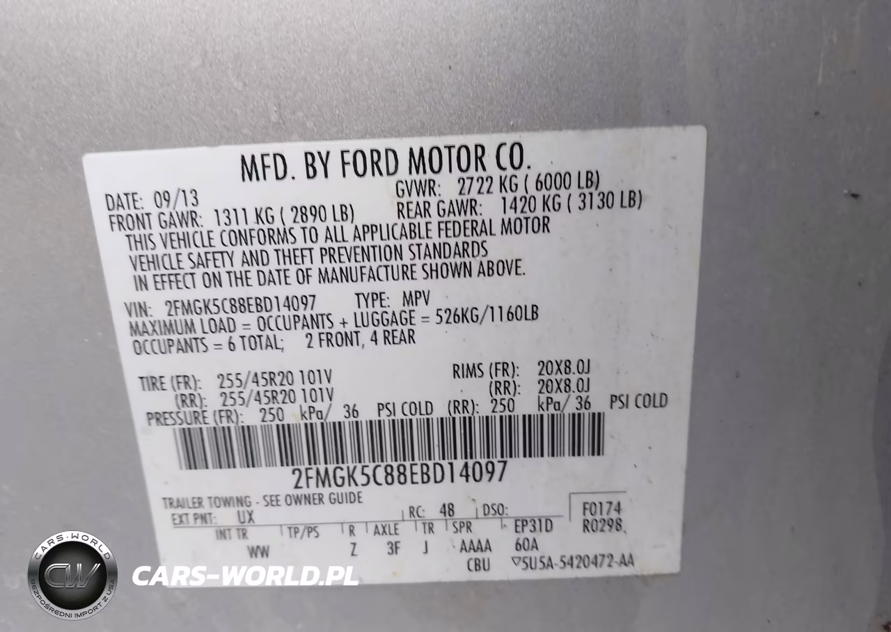 2014 Ford Flex Sel VIN:2FMGK5C88EBD14097 - 9