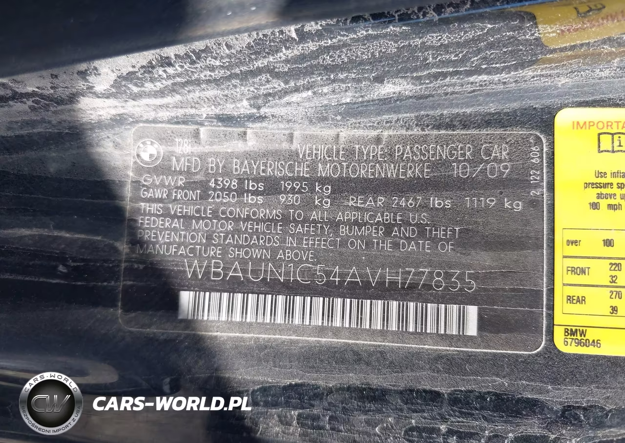 2010 BMW 128I VIN:WBAUN1C54AVH77835 - 9