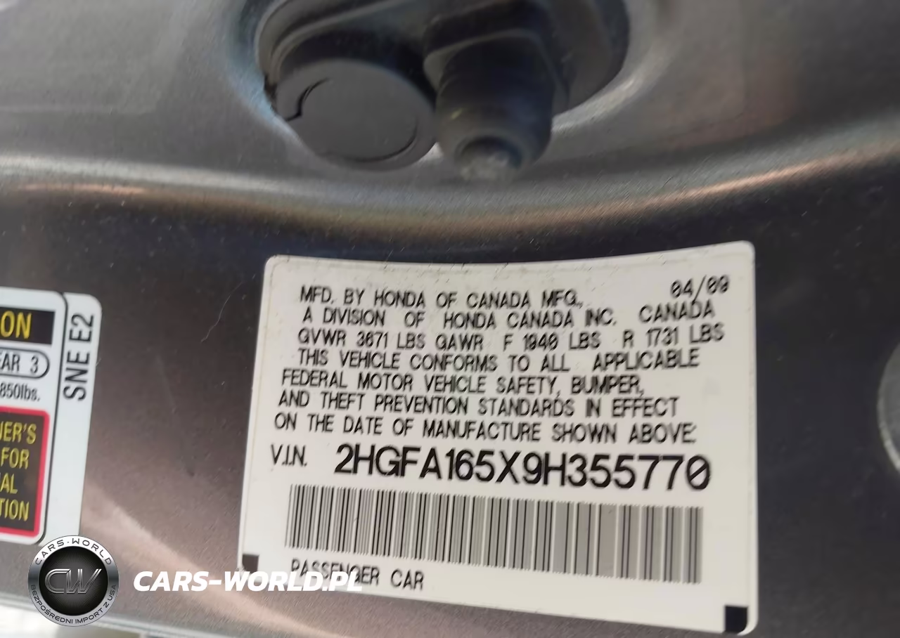2009 Honda Civic Lx VIN:2HGFA165X9H355770 - 9