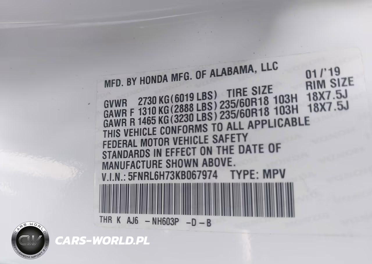 2019 Honda Odyssey Ex-L VIN:5FNRL6H73KB067974 - 9