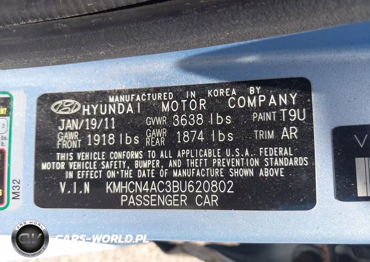 2011 Hyundai Accent Gls VIN:KMHCN4AC3BU620802 - 9