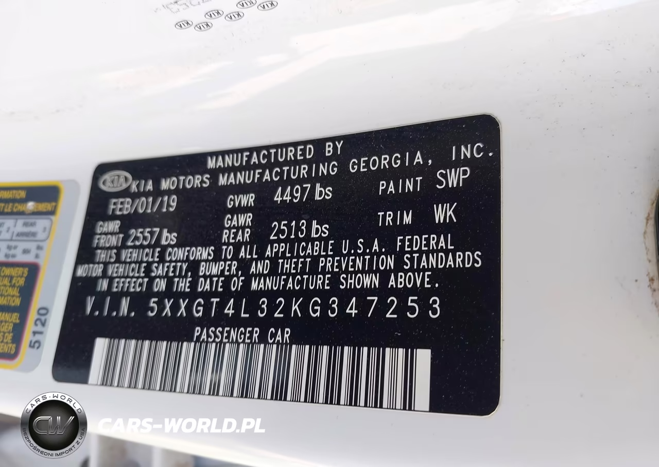 2019 Kia Optima Lx VIN:5XXGT4L32KG347253 - 9