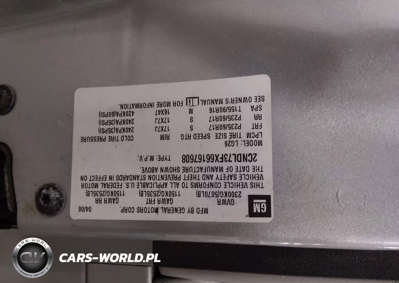 2006 Chevrolet Equinox Lt VIN:2CNDL73FX66167608 - 9