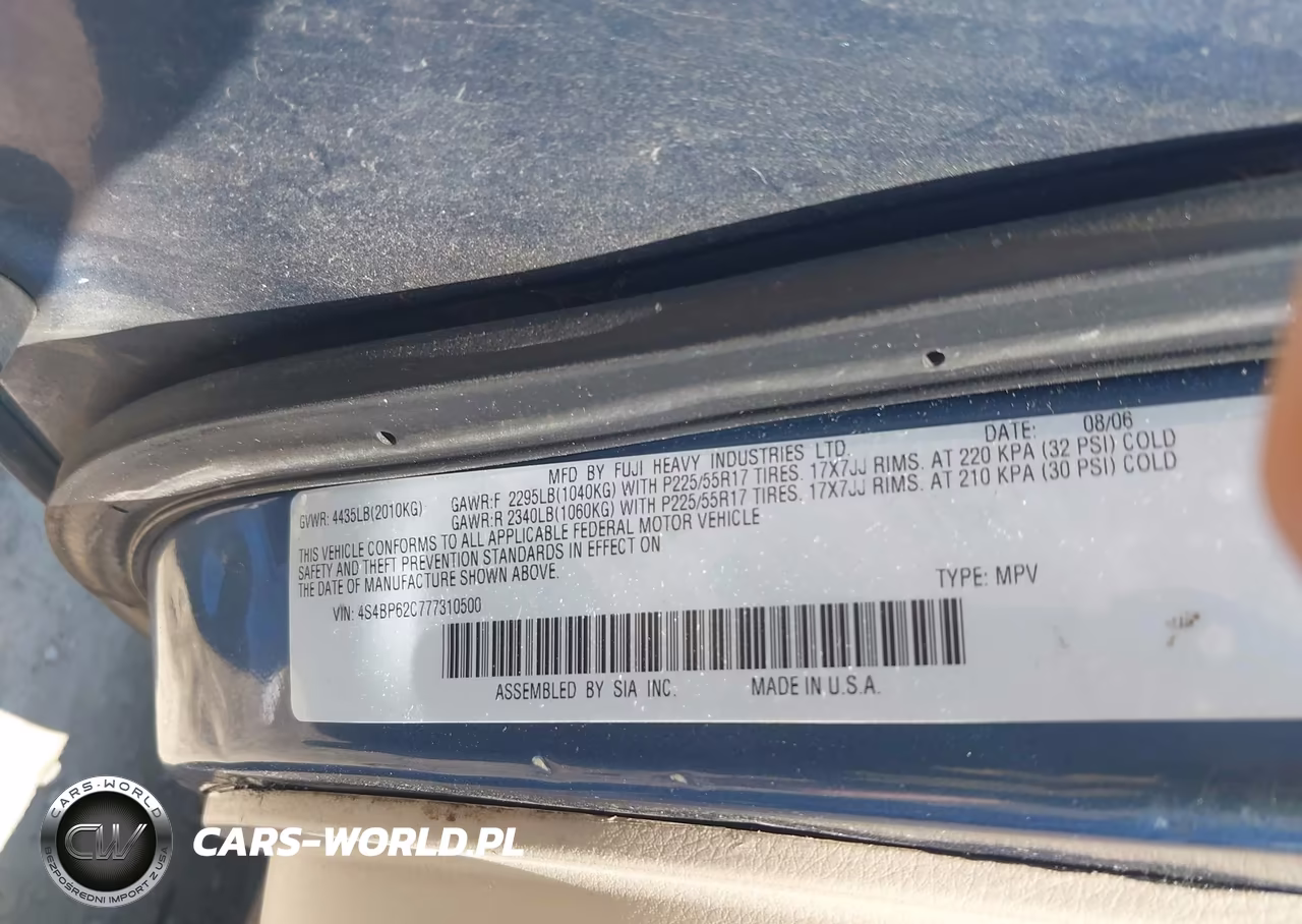 2007 Subaru Outback 2.5I Limited VIN:4S4BP62C777310500 - 9