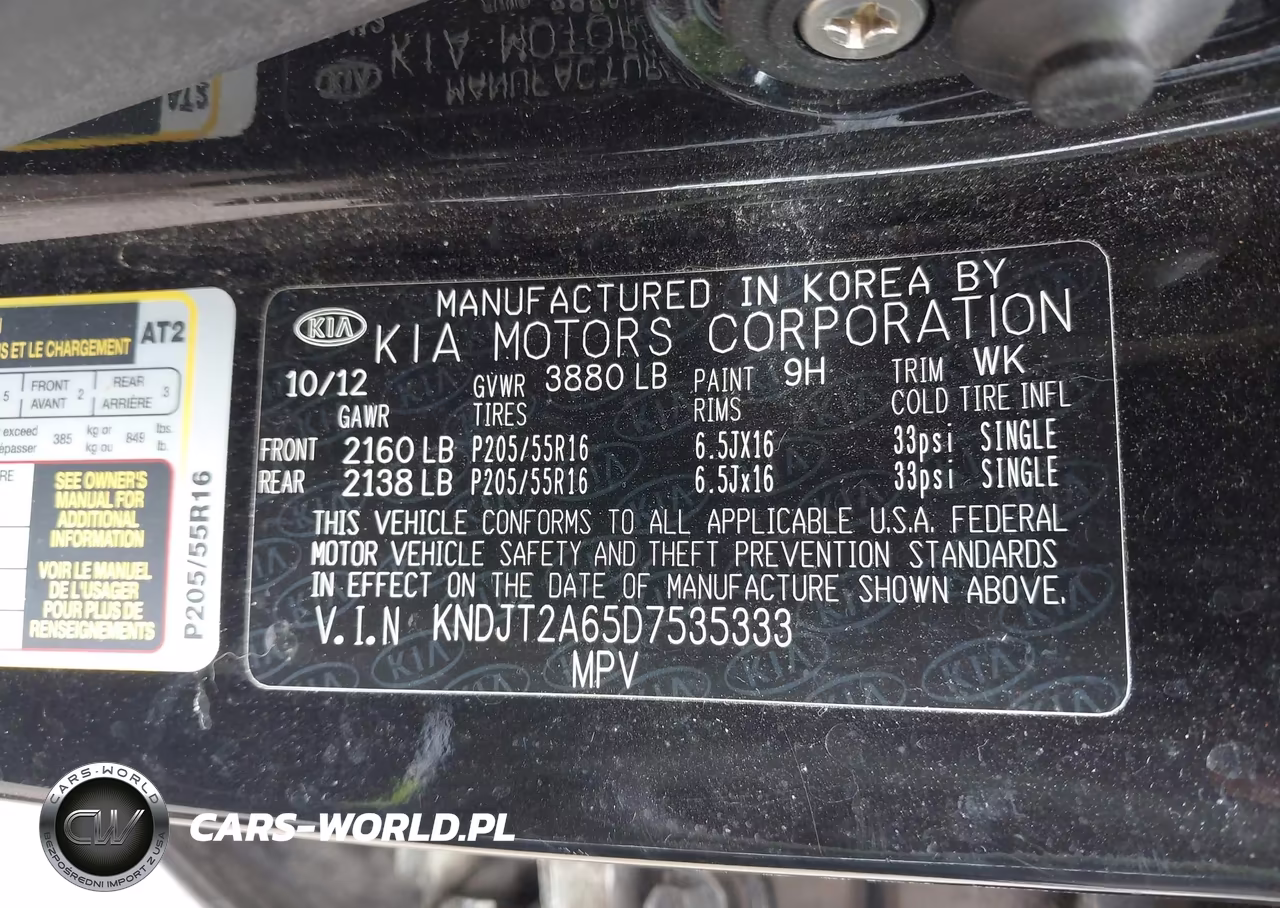2013 Kia Soul + VIN:KNDJT2A65D7535333 - 9