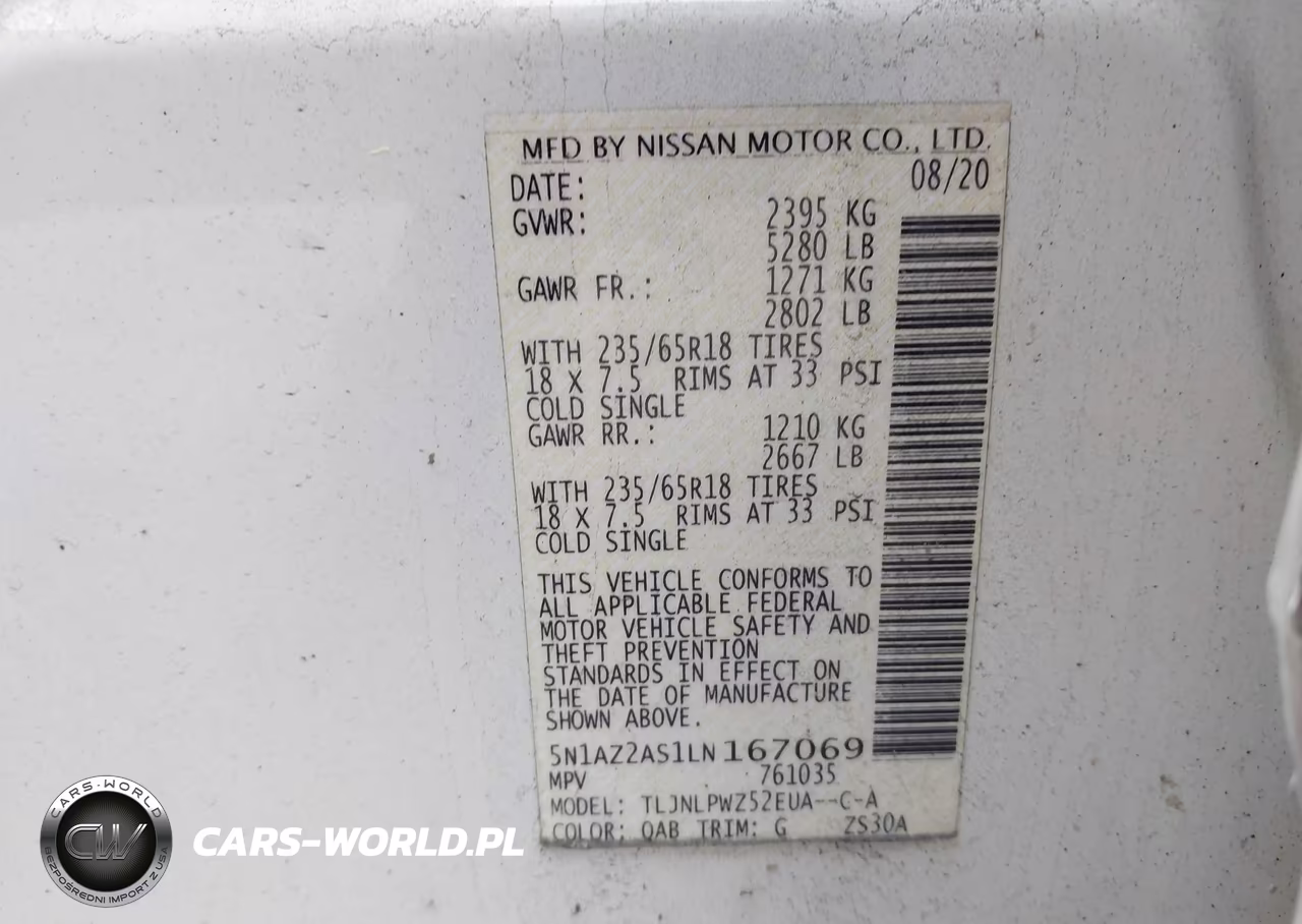 2020 Nissan Murano S Intelligent Awd VIN:5N1AZ2AS1LN167069 - 9