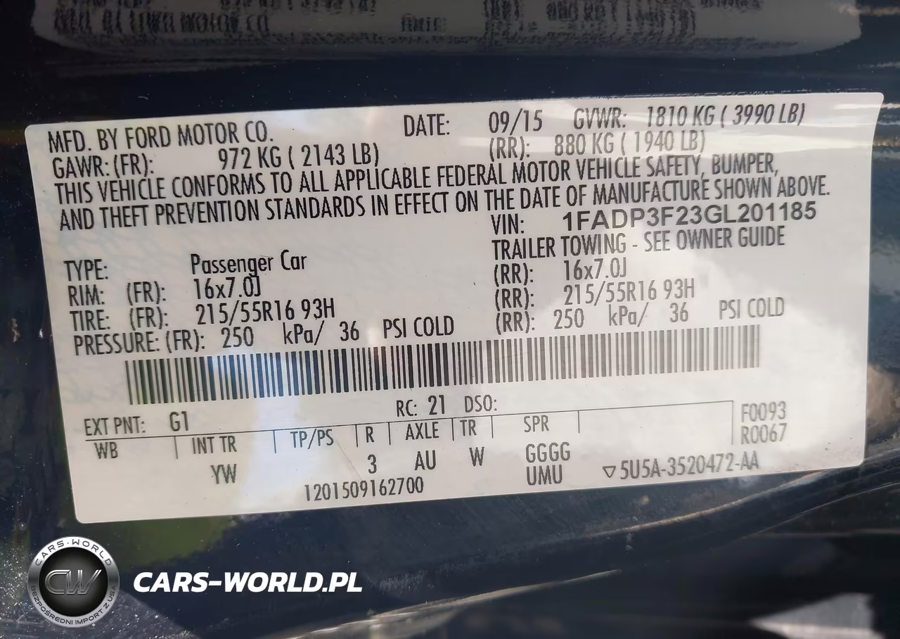2016 Ford Focus Se VIN:1FADP3F23GL201185 - 9