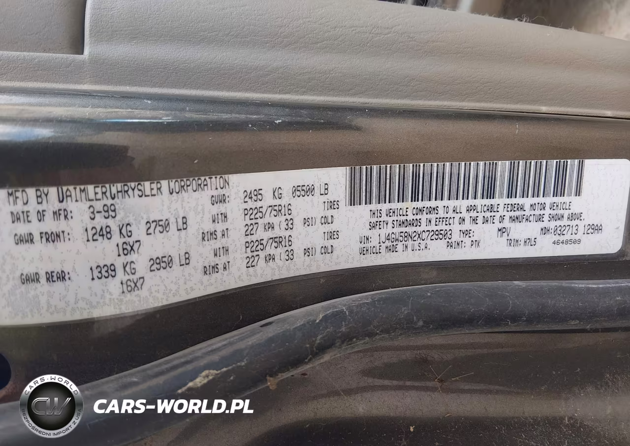 1999 Jeep Grand Cherokee Laredo VIN:1J4GW58N2XC729503 - 9