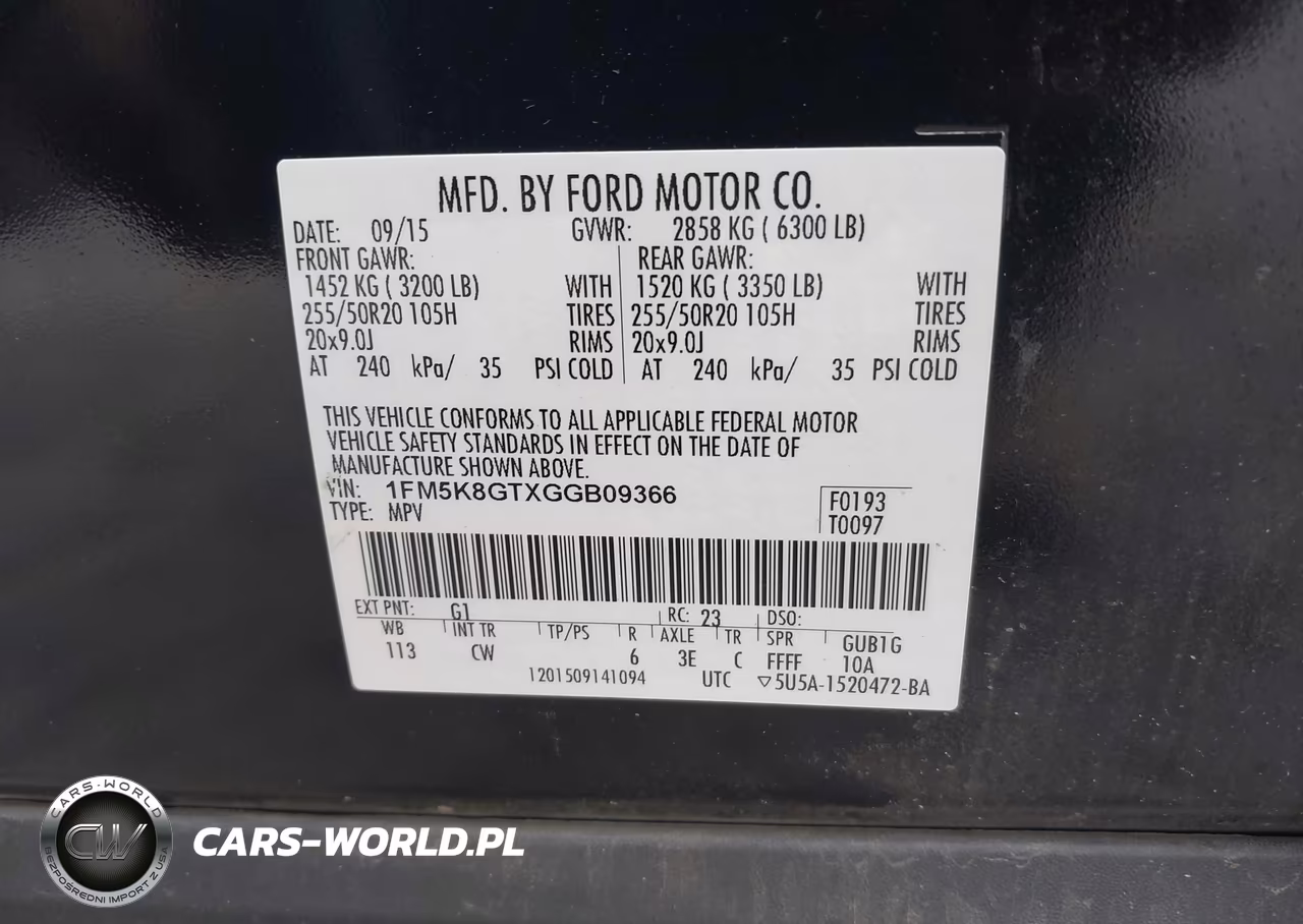 2016 Ford Explorer Sport VIN:1FM5K8GTXGGB09366 - 9