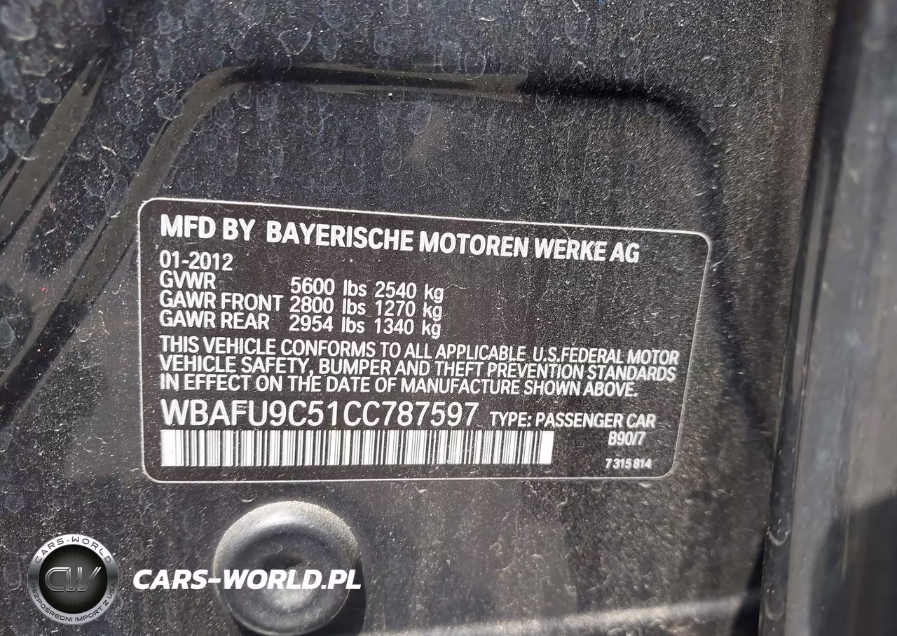 2012 BMW 550I xDrive VIN:WBAFU9C51CC787597 - 9