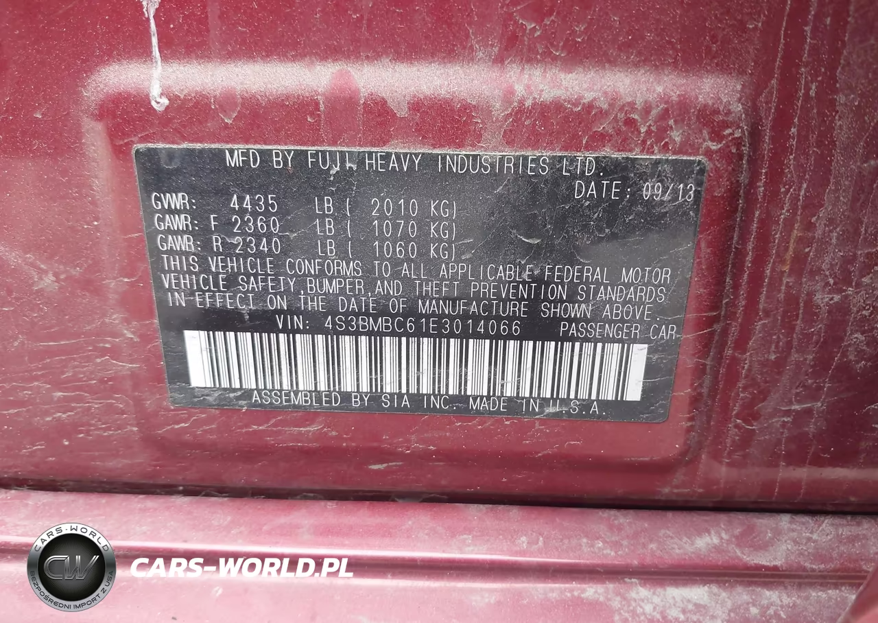 2014 Subaru Legacy 2.5I Premium VIN:4S3BMBC61E3014066 - 9