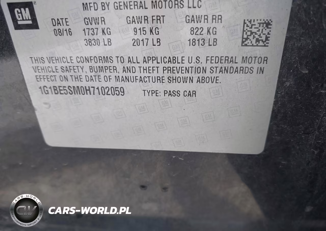 2017 Chevrolet Cruze Lt Auto VIN:1G1BE5SM0H7102059 - 9