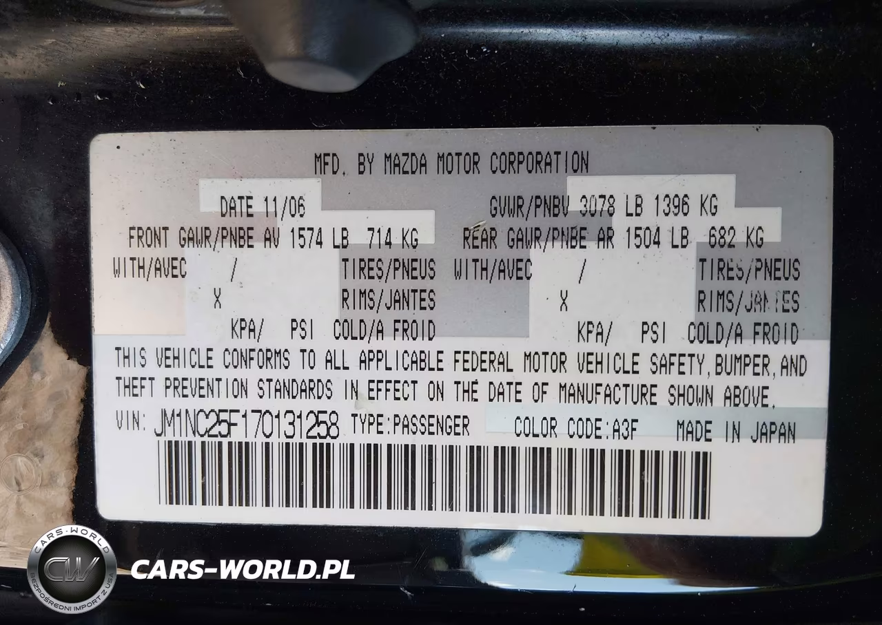 2007 Mazda Mx-5 Sport VIN:JM1NC25F170131258 - 9