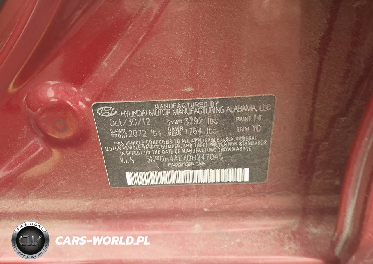 2013 Hyundai Elantra Limited VIN:5NPDH4AEXDH247045 - 9