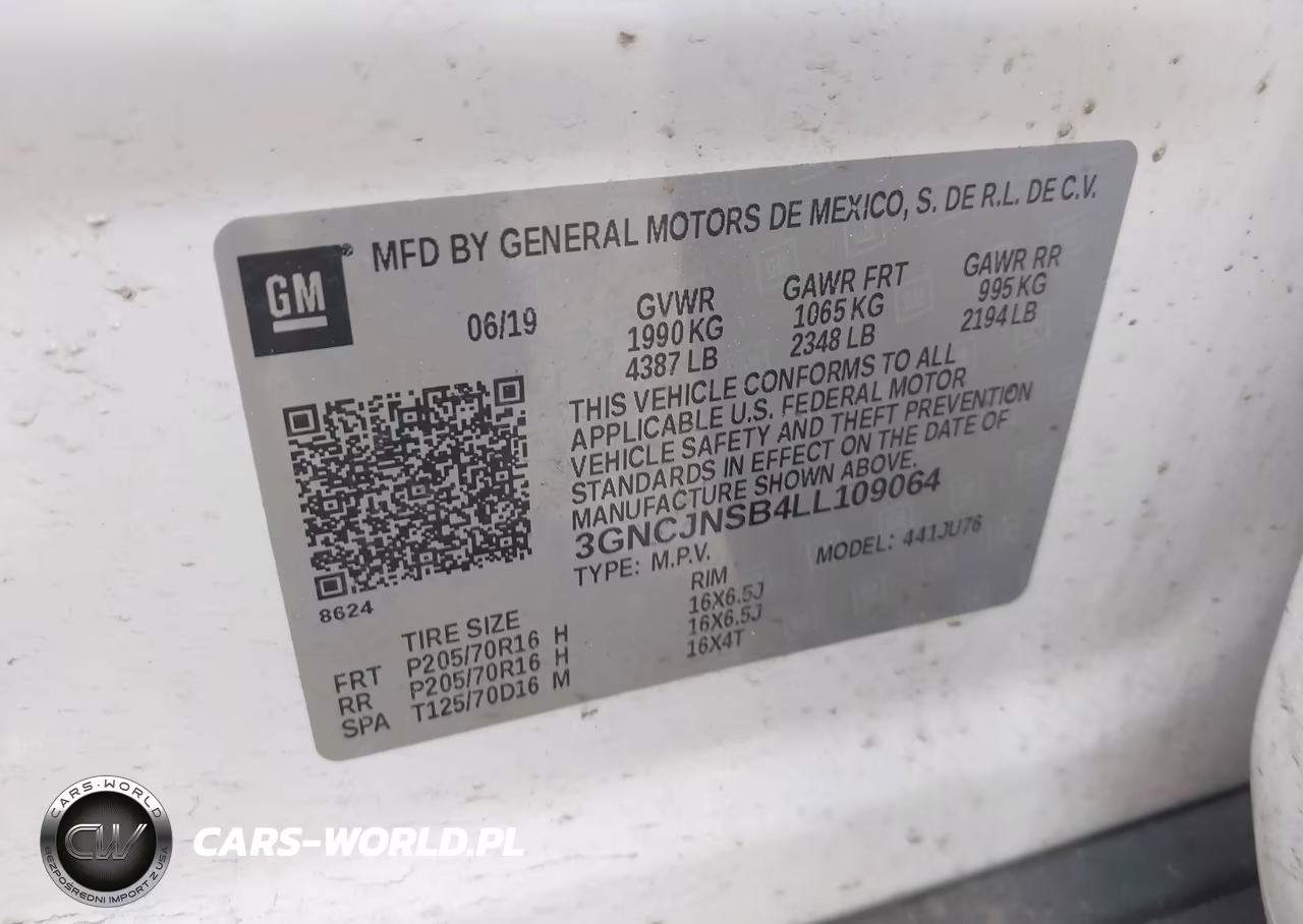 2020 Chevrolet Trax Awd Ls VIN:3GNCJNSB4LL109064 - 9