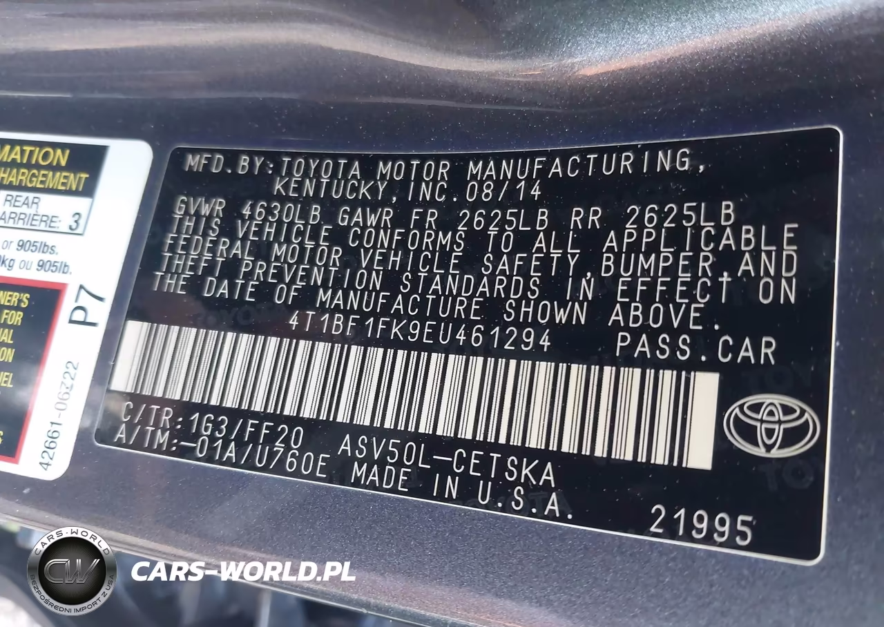 2014 Toyota Camry Se VIN:4T1BF1FK9EU461294 - 9