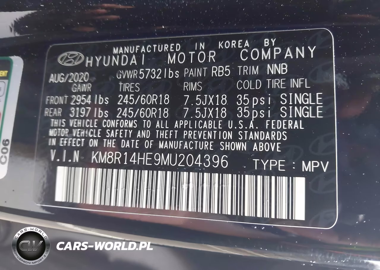 2021 Hyundai Palisade Se VIN:KM8R14HE9MU204396 - 9