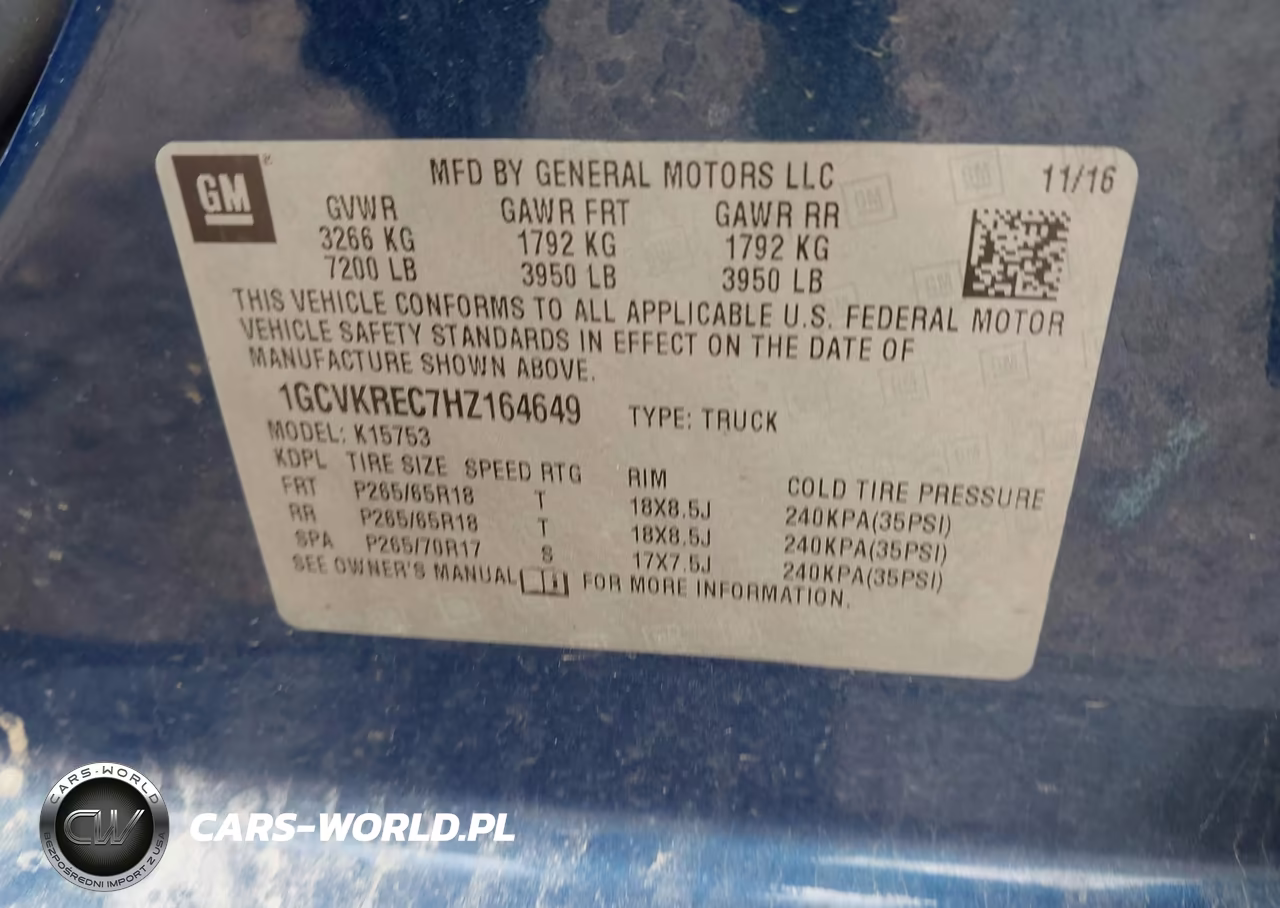 2017 Chevrolet Silverado 1500 2Lt VIN:1GCVKREC7HZ164649 - 9