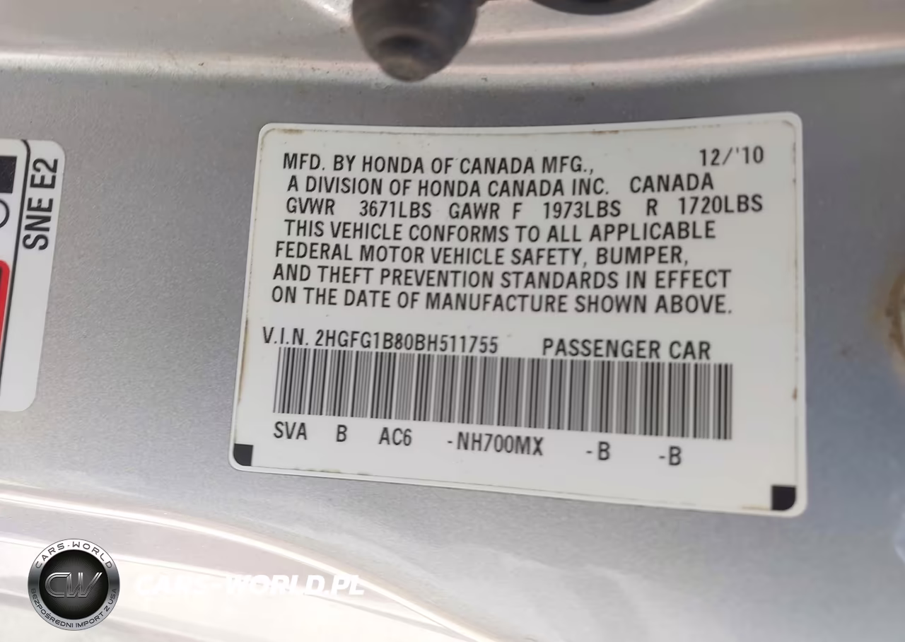 2011 Honda Civic Ex VIN:2HGFG1B80BH511755 - 9