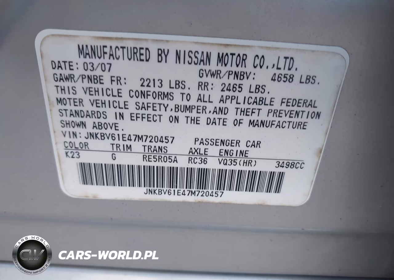 2007 Infiniti G35 Journey VIN:JNKBV61E47M720457 - 9