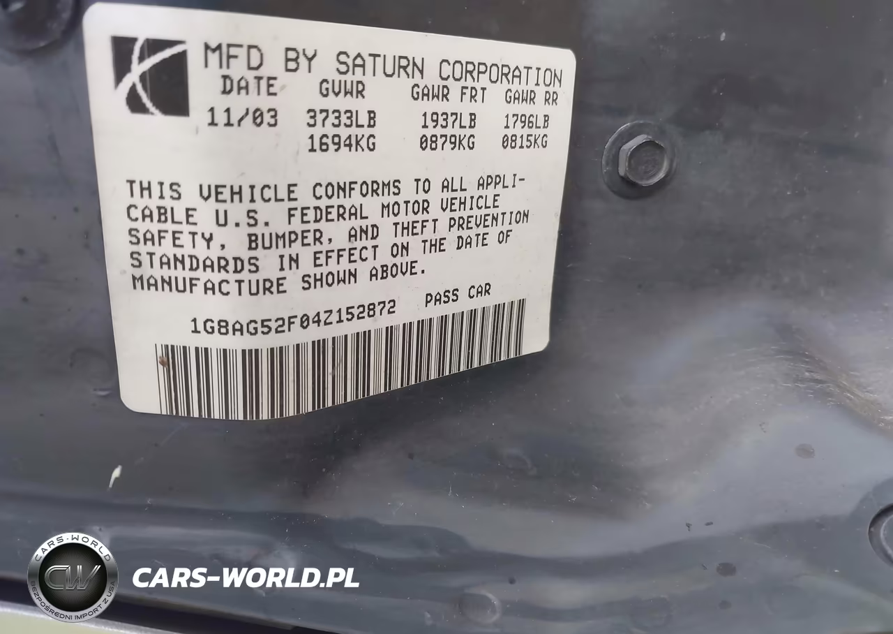 2004 Saturn Ion Level 1 VIN:1G8AG52F04Z152872 - 9