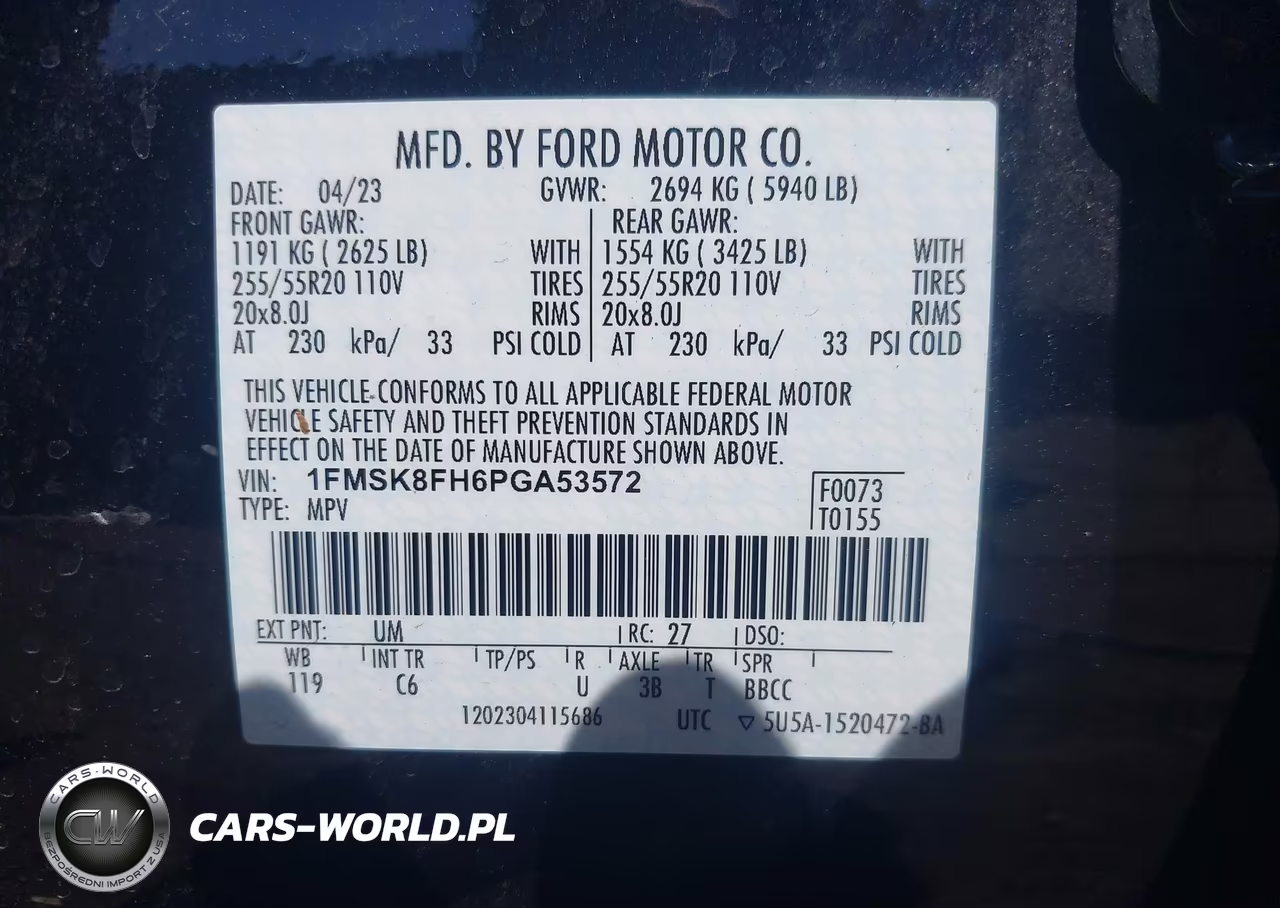 2023 Ford Explorer Limited VIN:1FMSK8FH6PGA53572 - 9