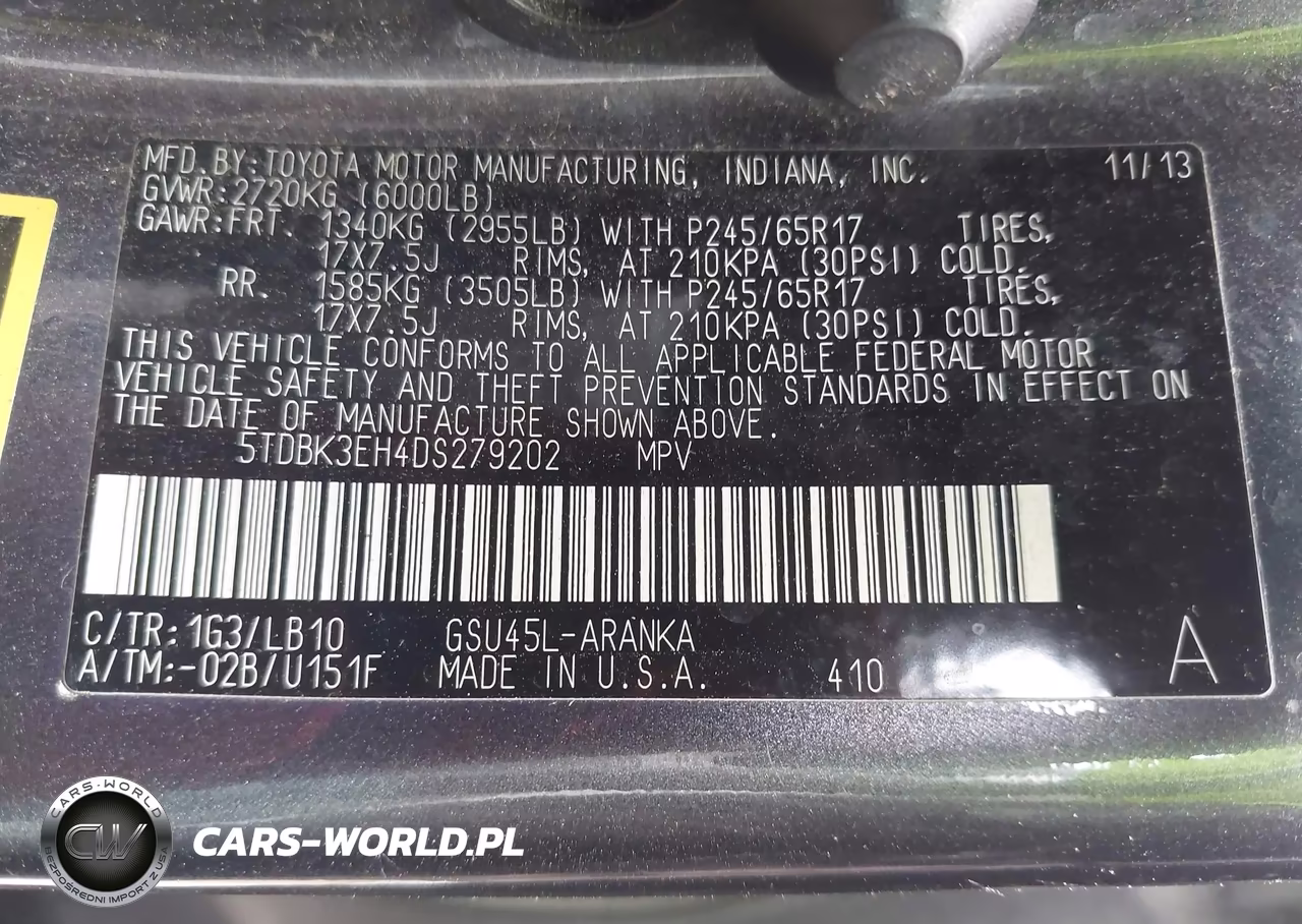 2013 Toyota Highlander Se V6 VIN:5TDBK3EH4DS279202 - 9