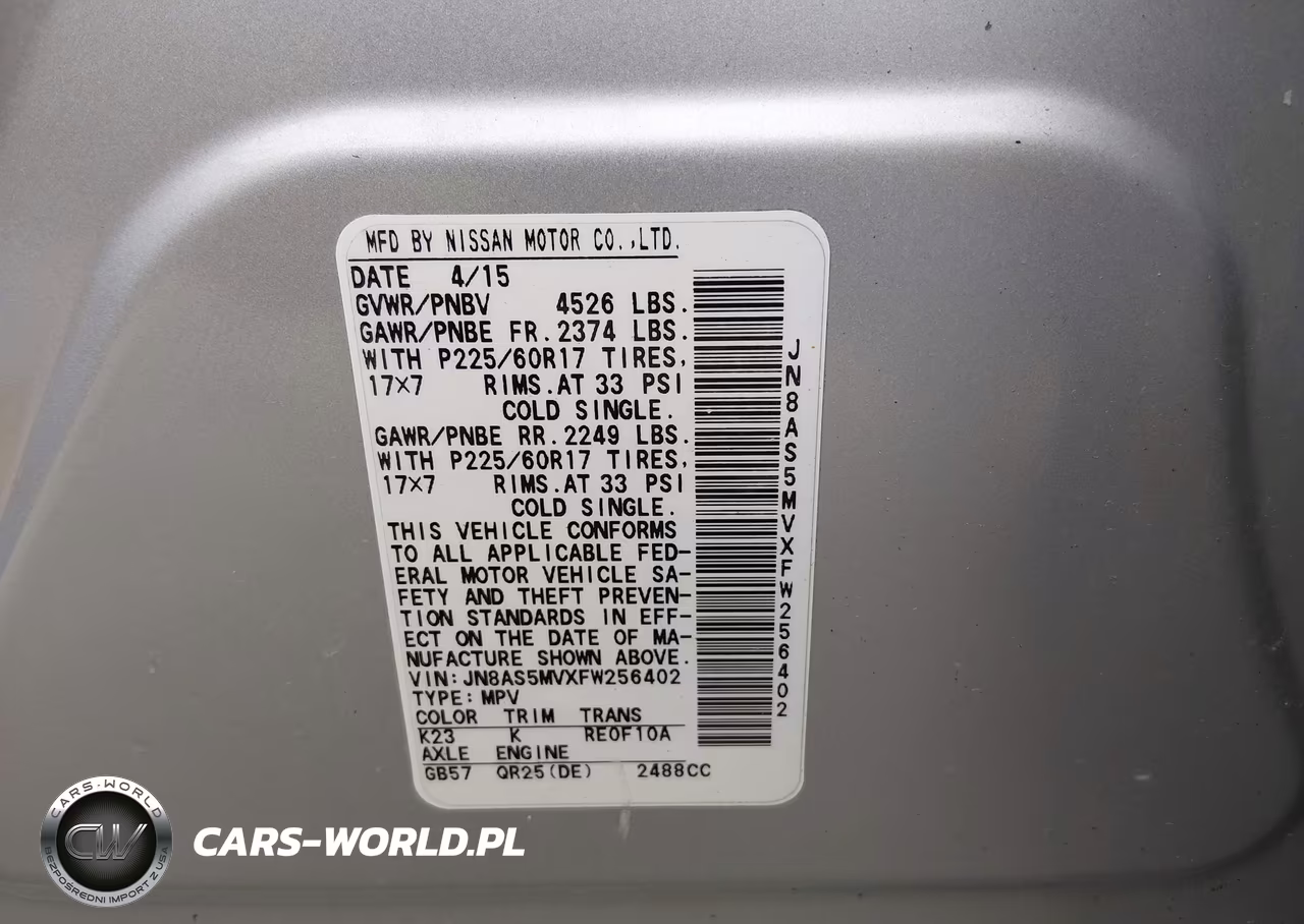 2015 Nissan Rogue Select S VIN:JN8AS5MVXFW256402 - 9