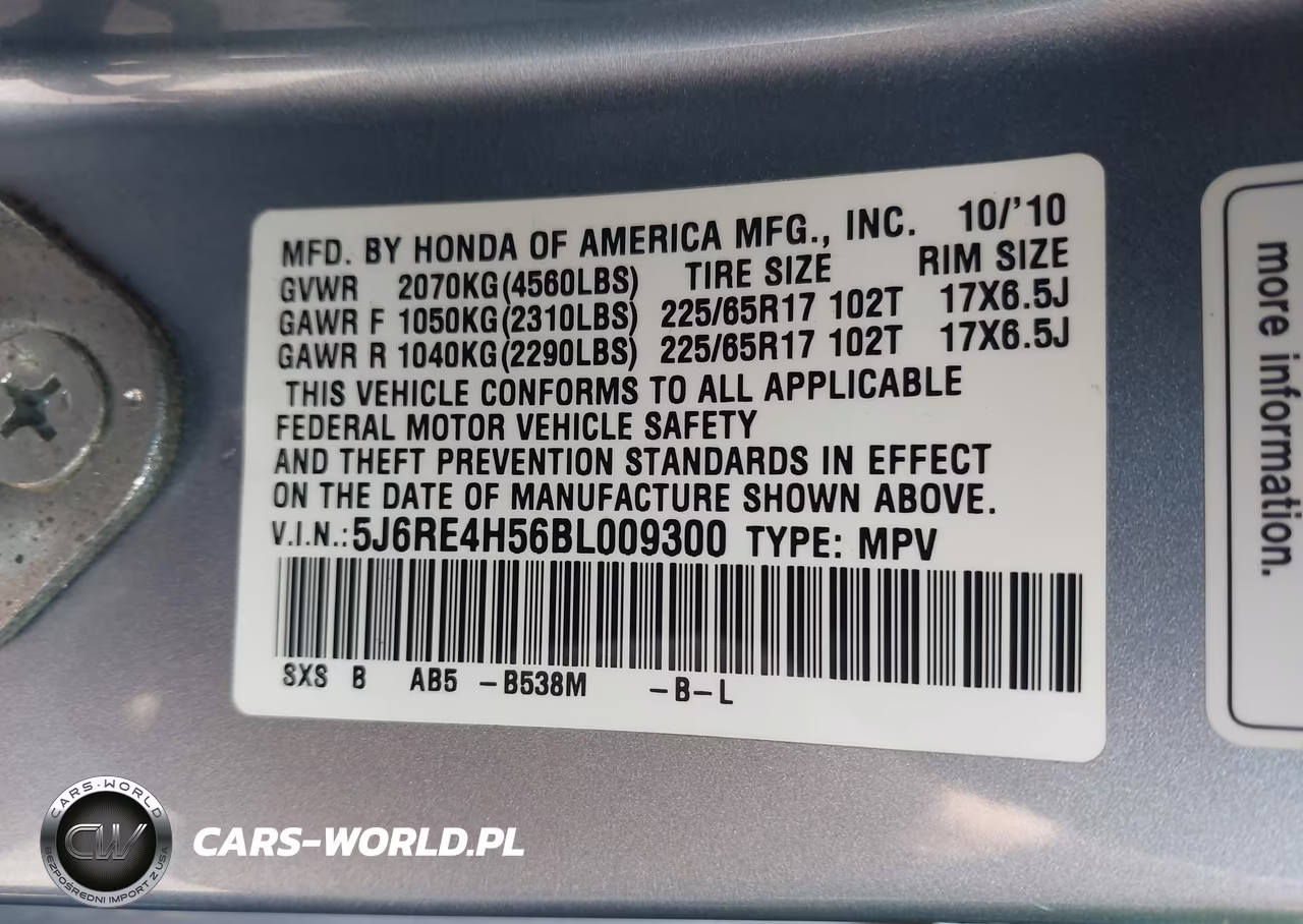 2011 Honda Cr-V Ex VIN:5J6RE4H56BL009300 - 9