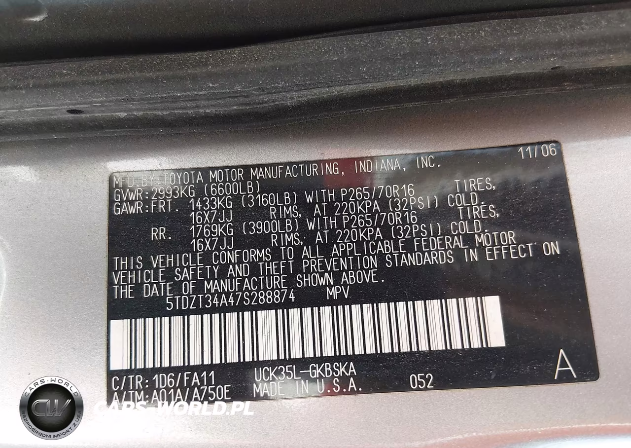 2007 Toyota Sequoia Sr5 V8 VIN:5TDZT34A47S288874 - 9
