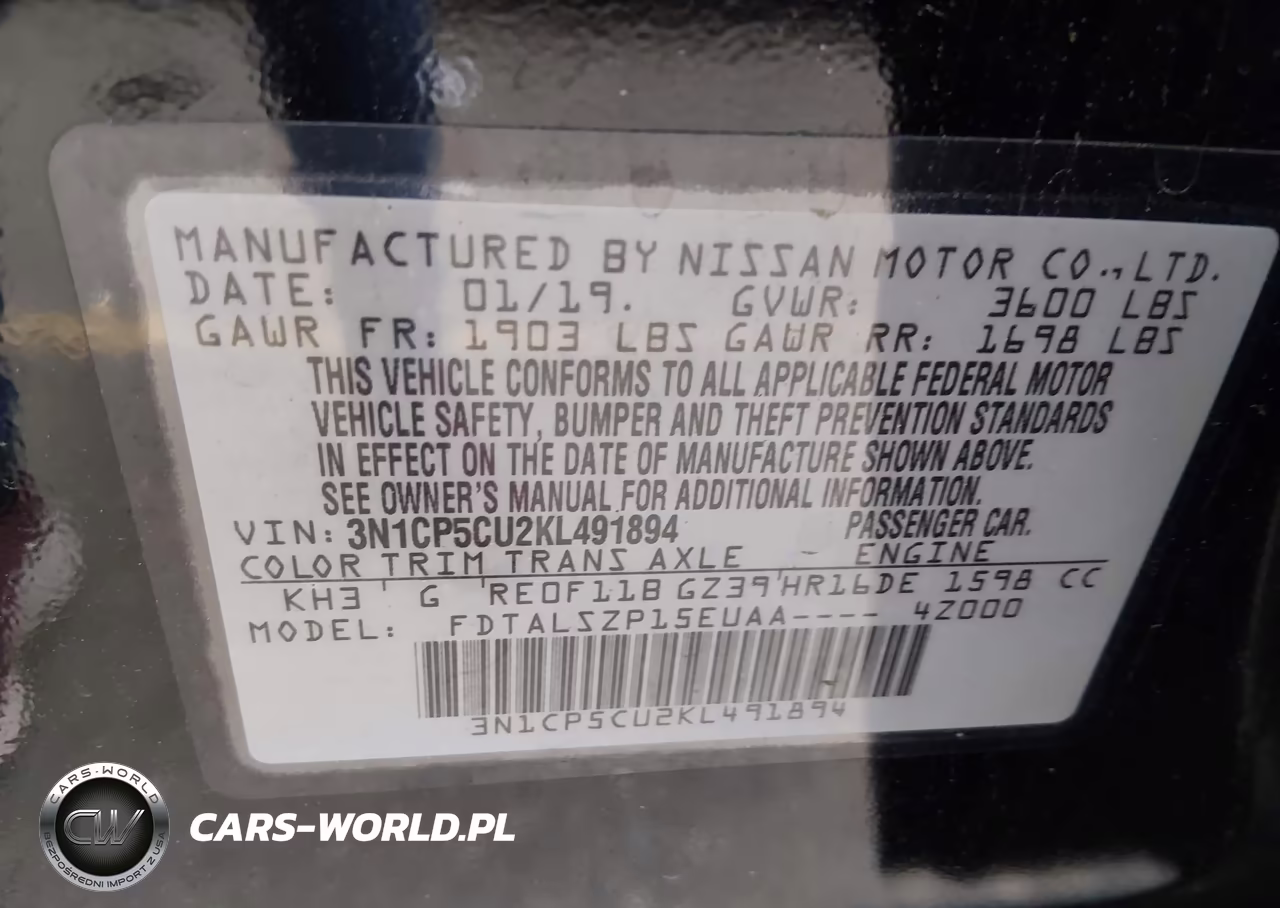 2019 Nissan Kicks Sv VIN:3N1CP5CU2KL491894 - 9