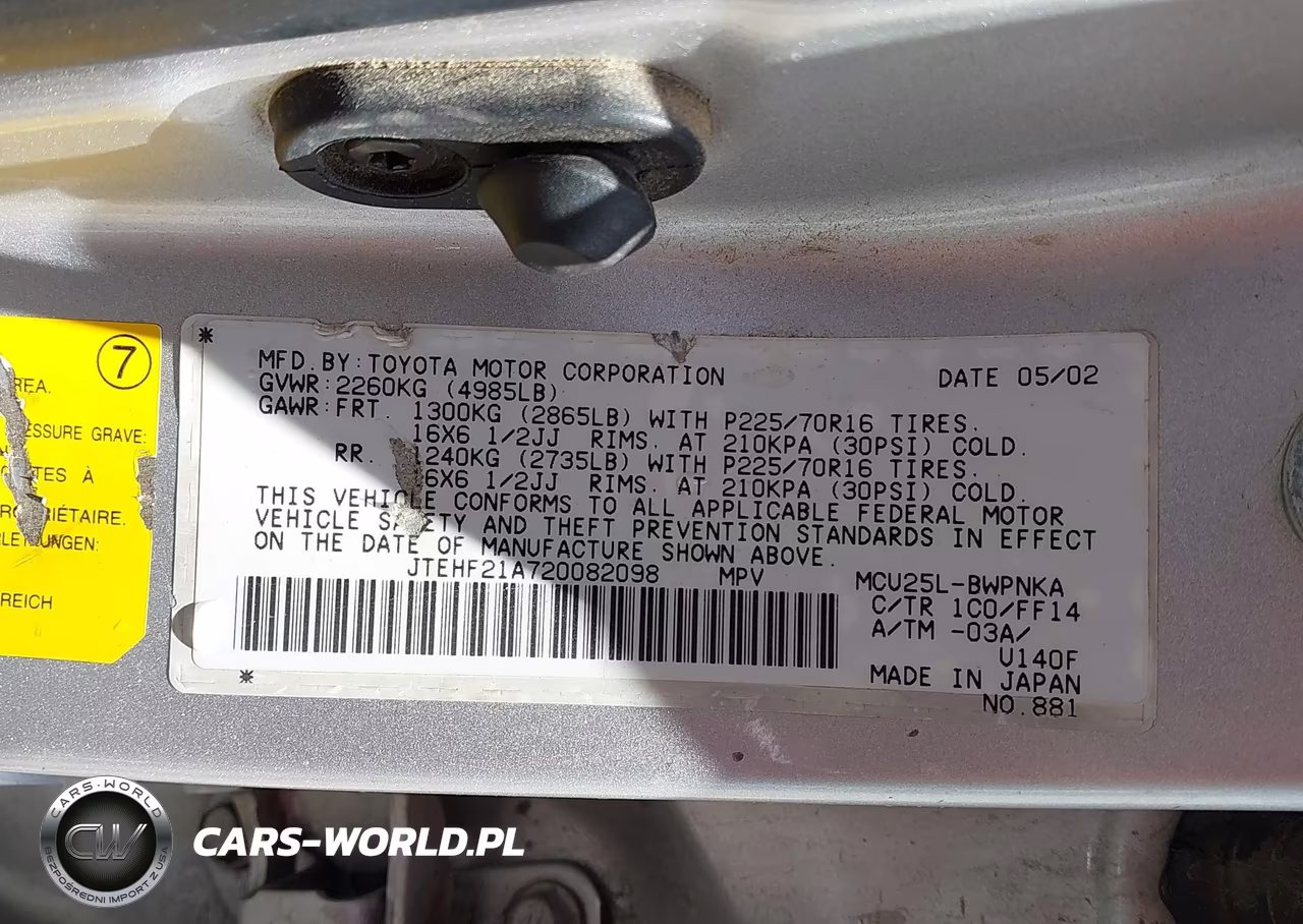 2002 Toyota Highlander Limited V6 VIN:JTEHF21A720082098 - 9