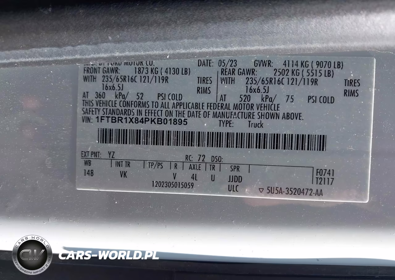 2023 Ford Transit-250 VIN:1FTBR1X84PKB01895 - 9