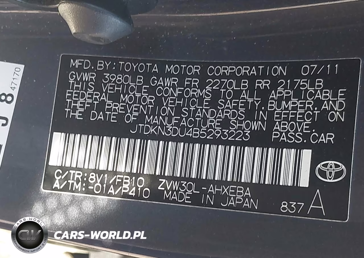 2011 Toyota Prius Three VIN:JTDKN3DU4B5293223 - 9