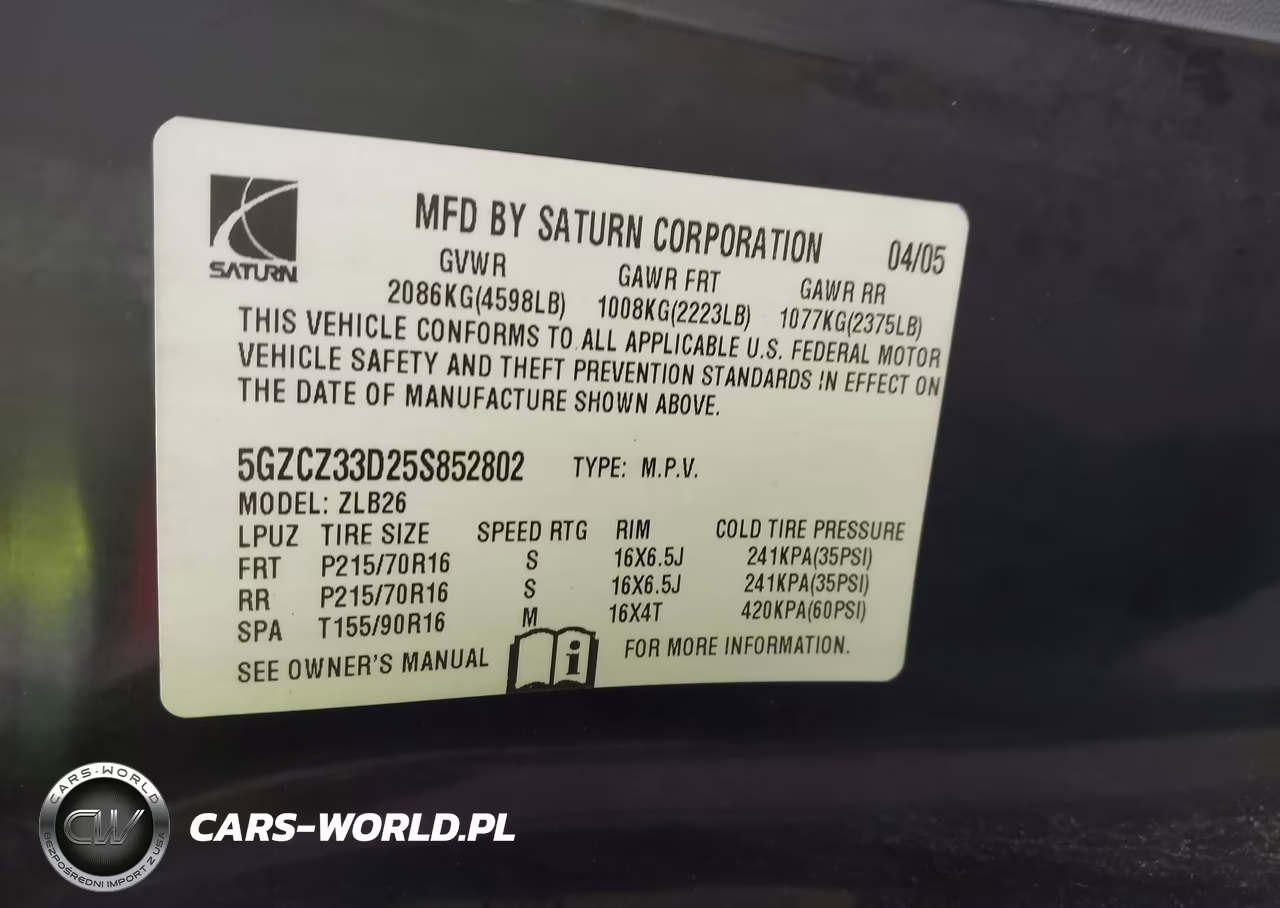 2005 Saturn Vue 4 Cyl VIN:5GZCZ33D25S852802 - 9
