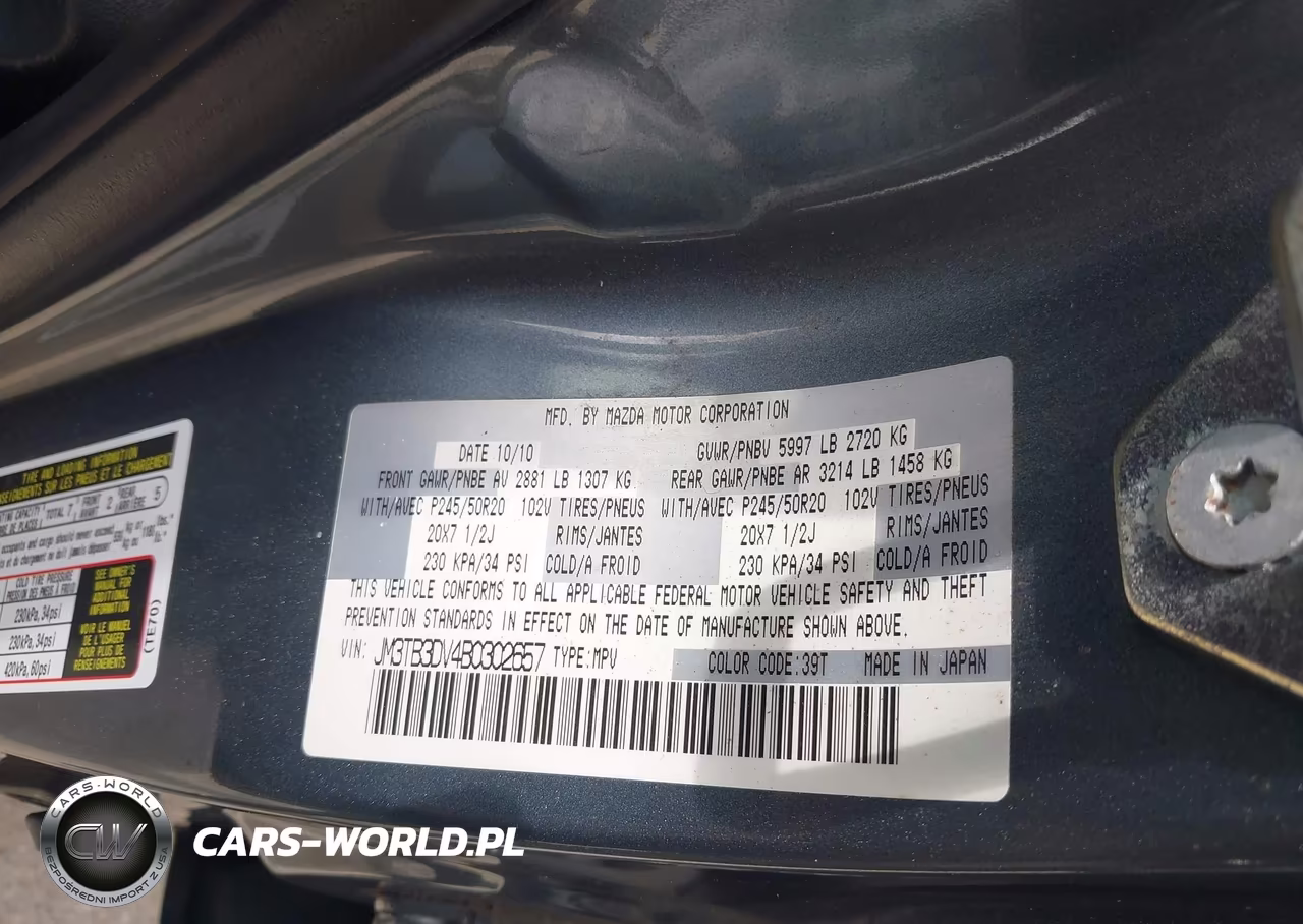 2011 Mazda Cx-9 Grand Touring VIN:JM3TB3DV4B0302657 - 9