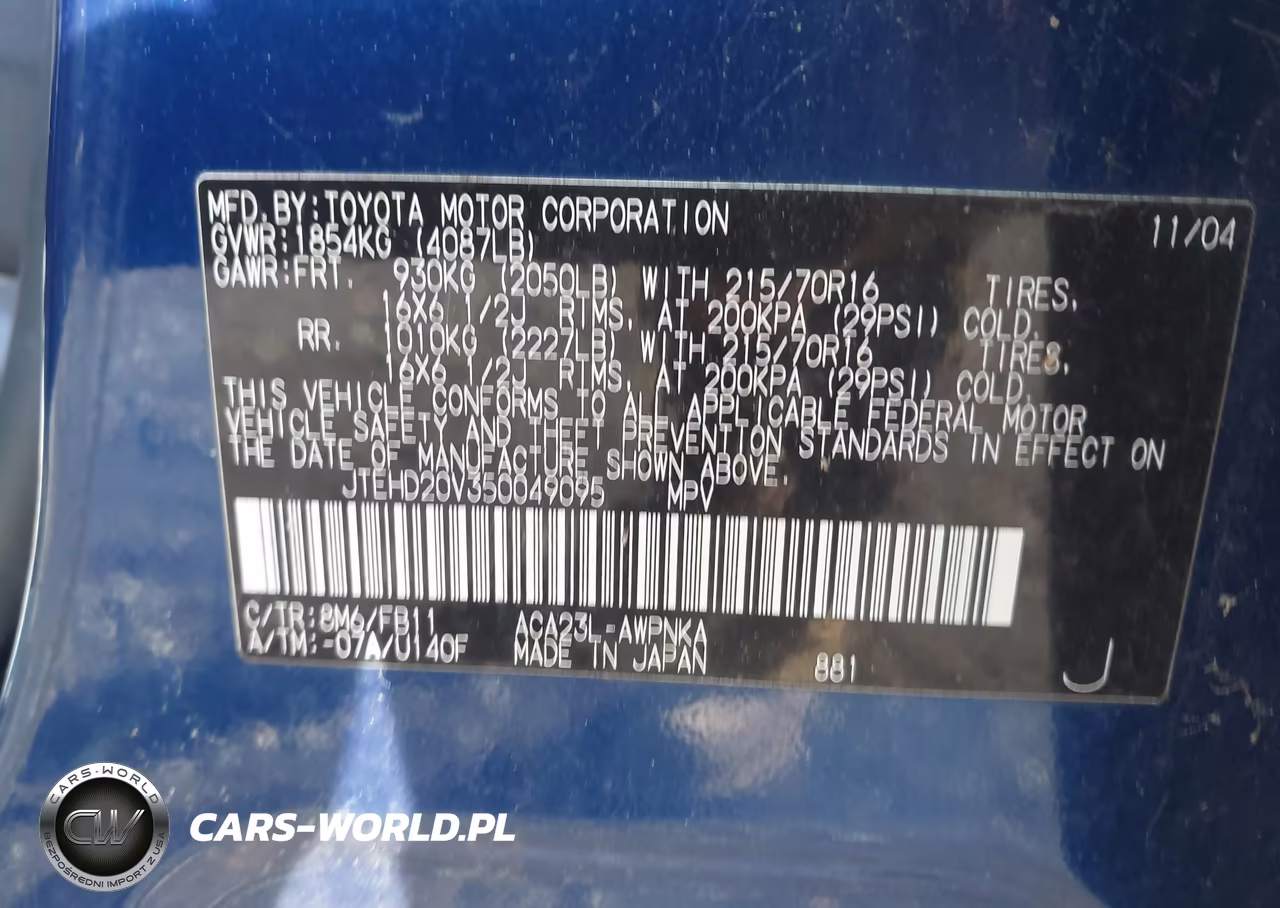 2005 Toyota Rav4 VIN:JTEHD20V350049095 - 9