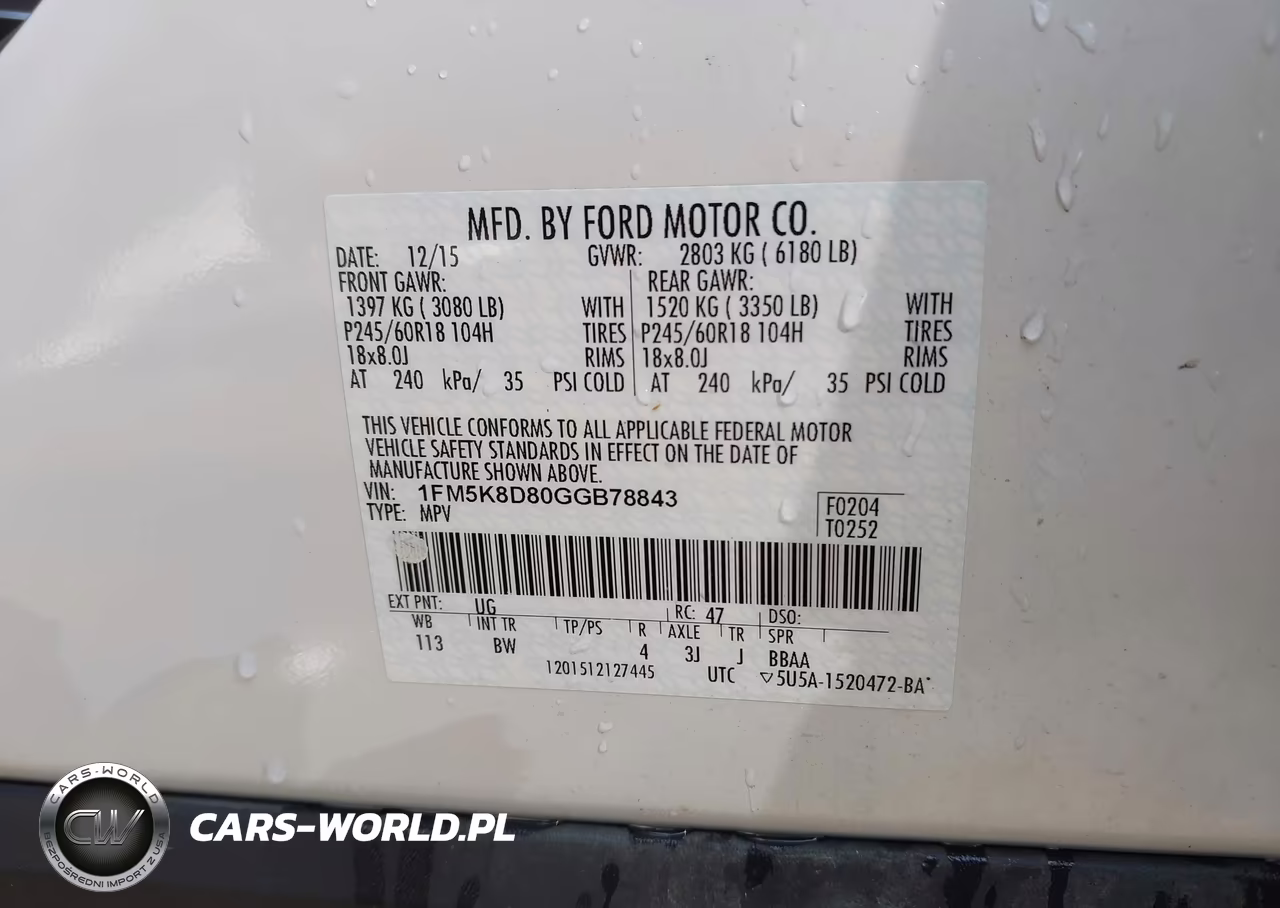 2016 Ford Explorer Xlt VIN:1FM5K8D80GGB78843 - 9